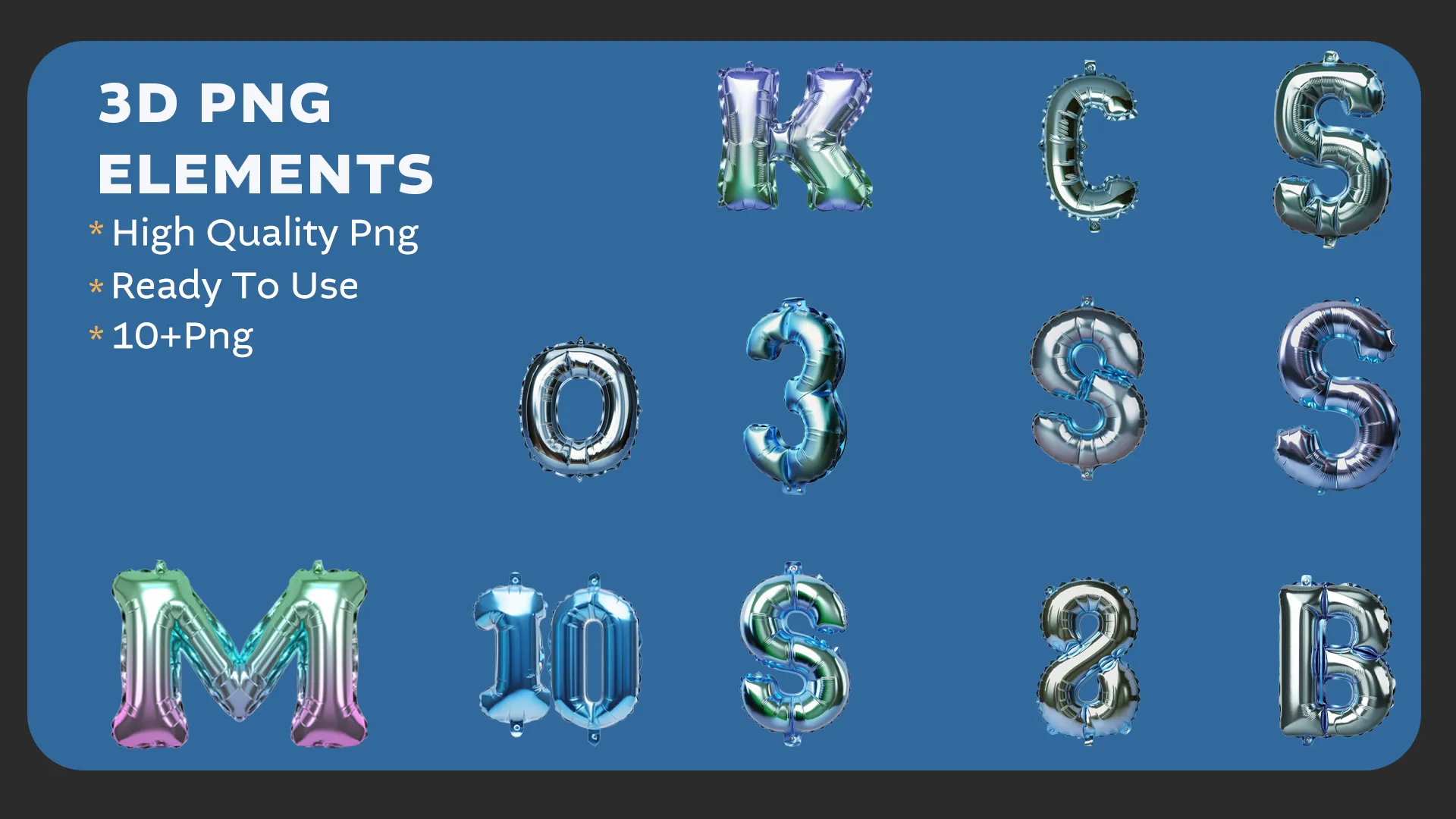 Alphabetic Balloons 3D Pack for Creative Designs